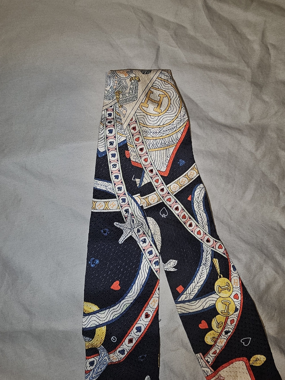 Hermes Black Playing Card Twilly Scarf - Picture 6 of 8